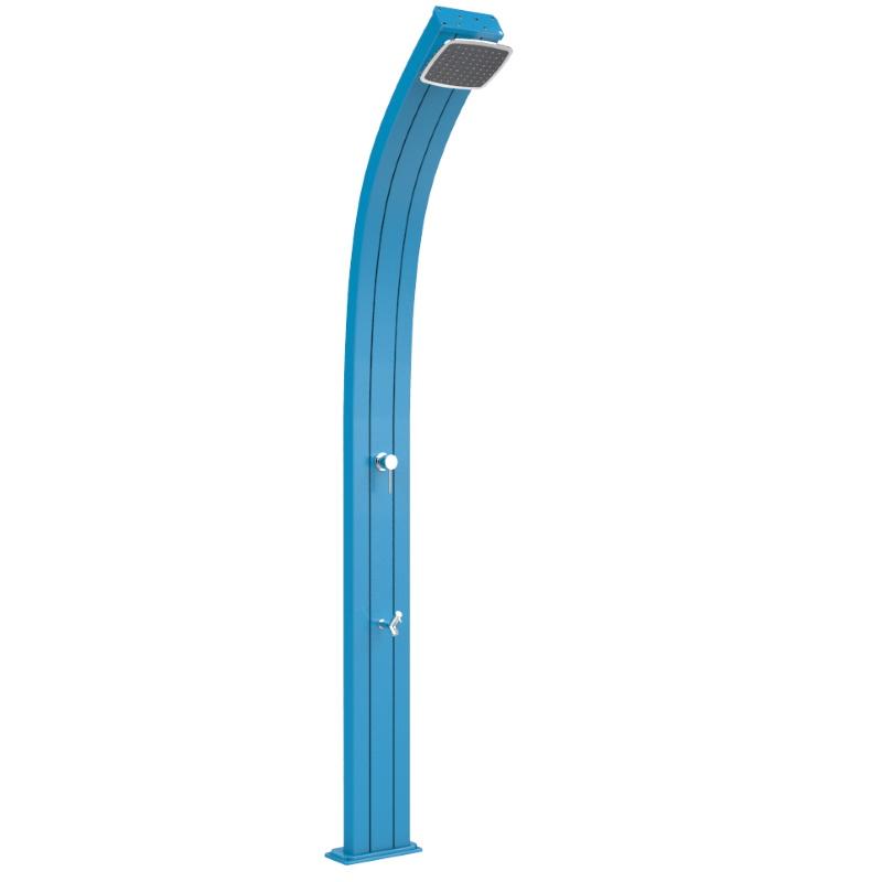 foto del prodotto doccia tradizionale in alluminio spring con miscelatore e lavapiedi colore blu cv a125 5012