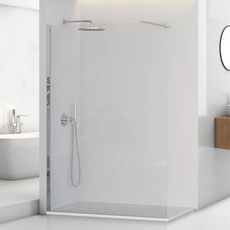foto del prodotto doccia walk-in 120 cm trasparente 8 mm profilo cromo h 200 cm tay