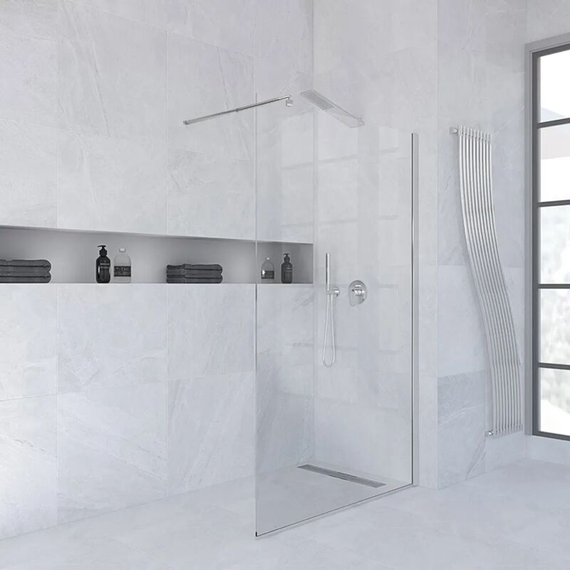 foto del prodotto doccia walk in 70 cm cristallo trasparente 6 mm h 200 cm klug