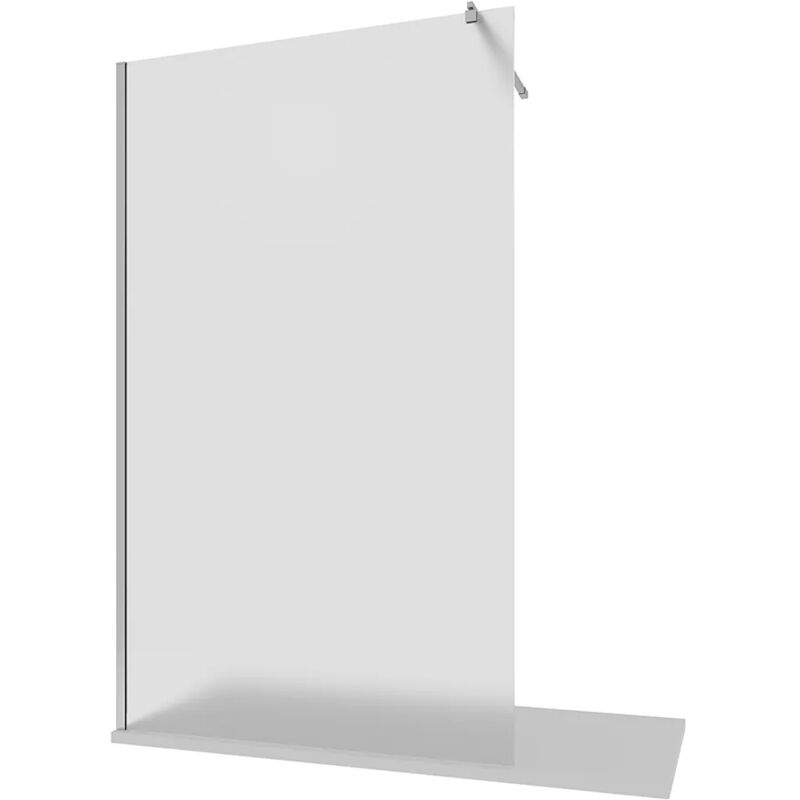 foto del prodotto doccia walk-in 80 cm profili in alluminio cromato vetro 8mm opaco con trattamento anticalcare h200 regolabile 78-80cm - reversibile mod. keros