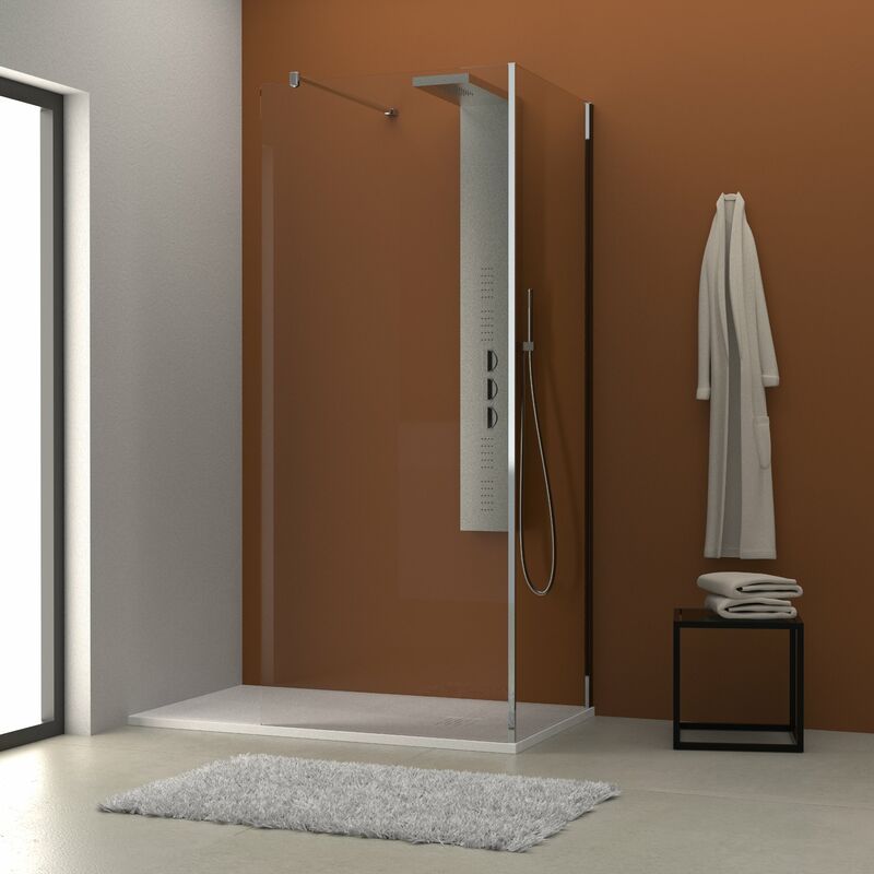 foto del prodotto doccia walk in angolare helsinki 80x70 cm cristallo 8mm con pellicola sicurezza