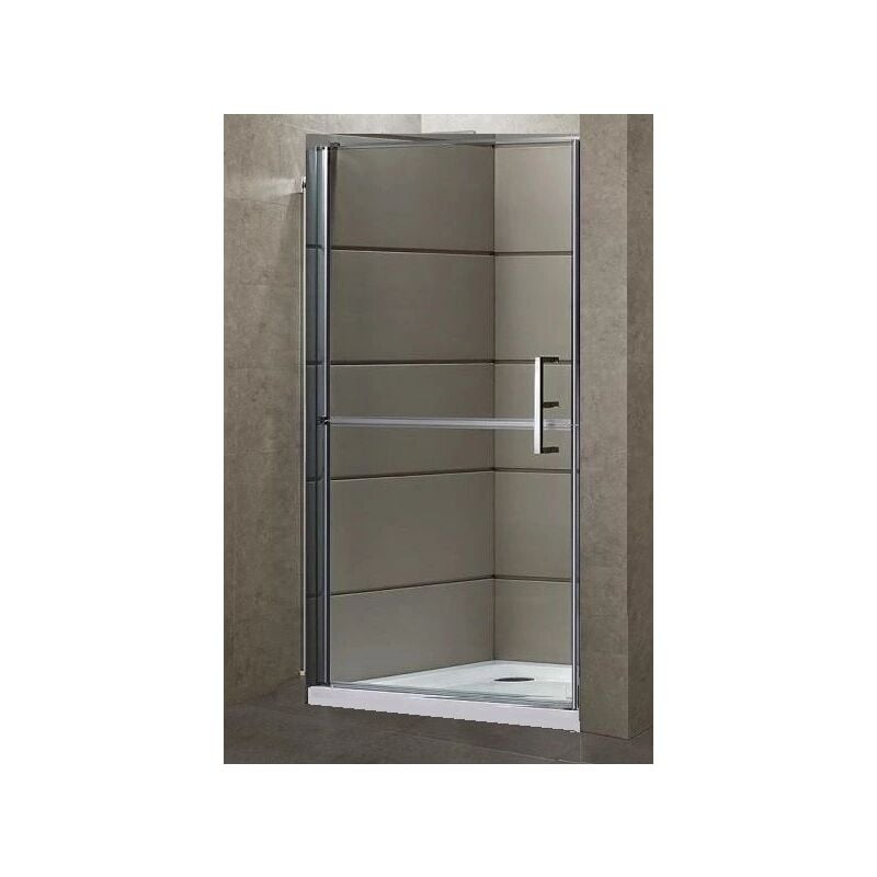 foto del prodotto docciabox box porta doccia cristallo 6 mm apertura battente esterna diviso in 2 senza guide 70 69 70 x h190 cm