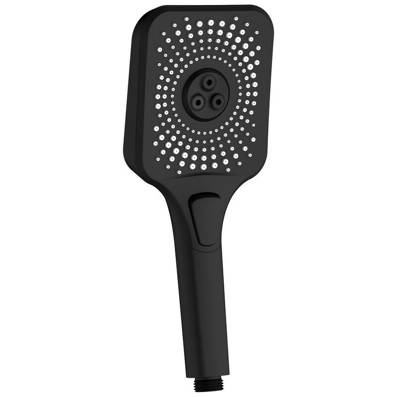 foto del prodotto doccino nero con pulsante 3 getti serie vortex square