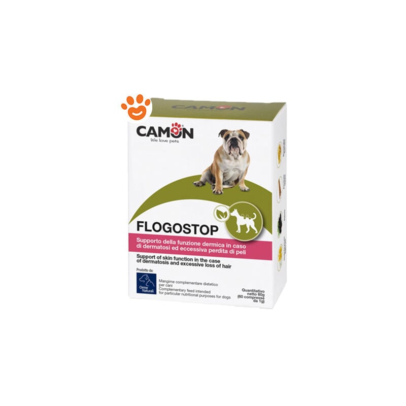 foto del prodotto dog cat orme naturali flogostop confezione da 30 compresse camon