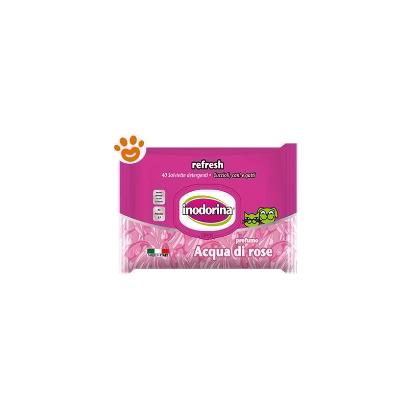 foto del prodotto dog cat refresh acqua di rose dog cat refresh acqua di rose 40 salviette inodorina