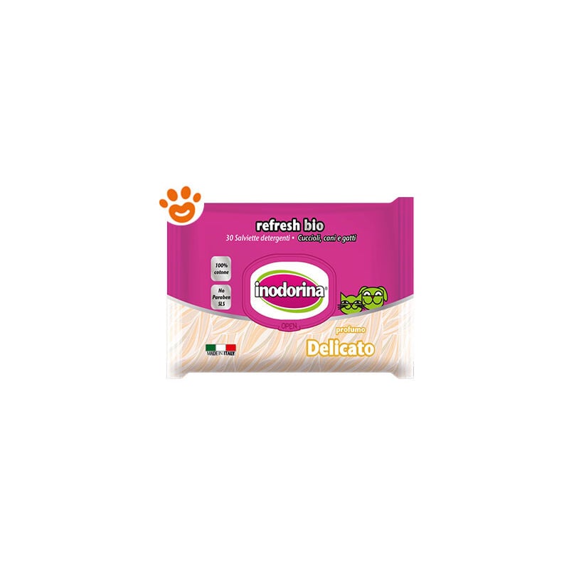 foto del prodotto dog cat refresh bio delicato dog cat refresh bio delicato 30 salviette inodorina