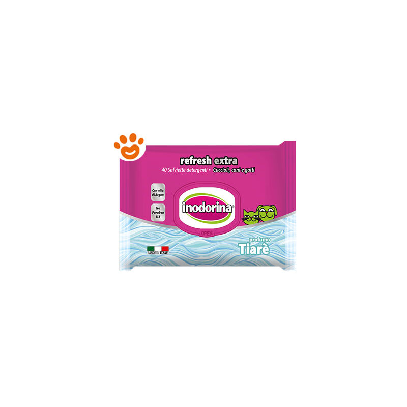 foto del prodotto dog cat refresh extra fiori di tiar dog cat refresh extra fiori di tiar 40 salviette inodorina