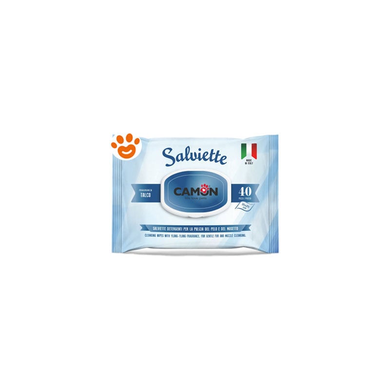 foto del prodotto dog cat salviette talco dog cat salviette talco confezione da 40 salviette camon