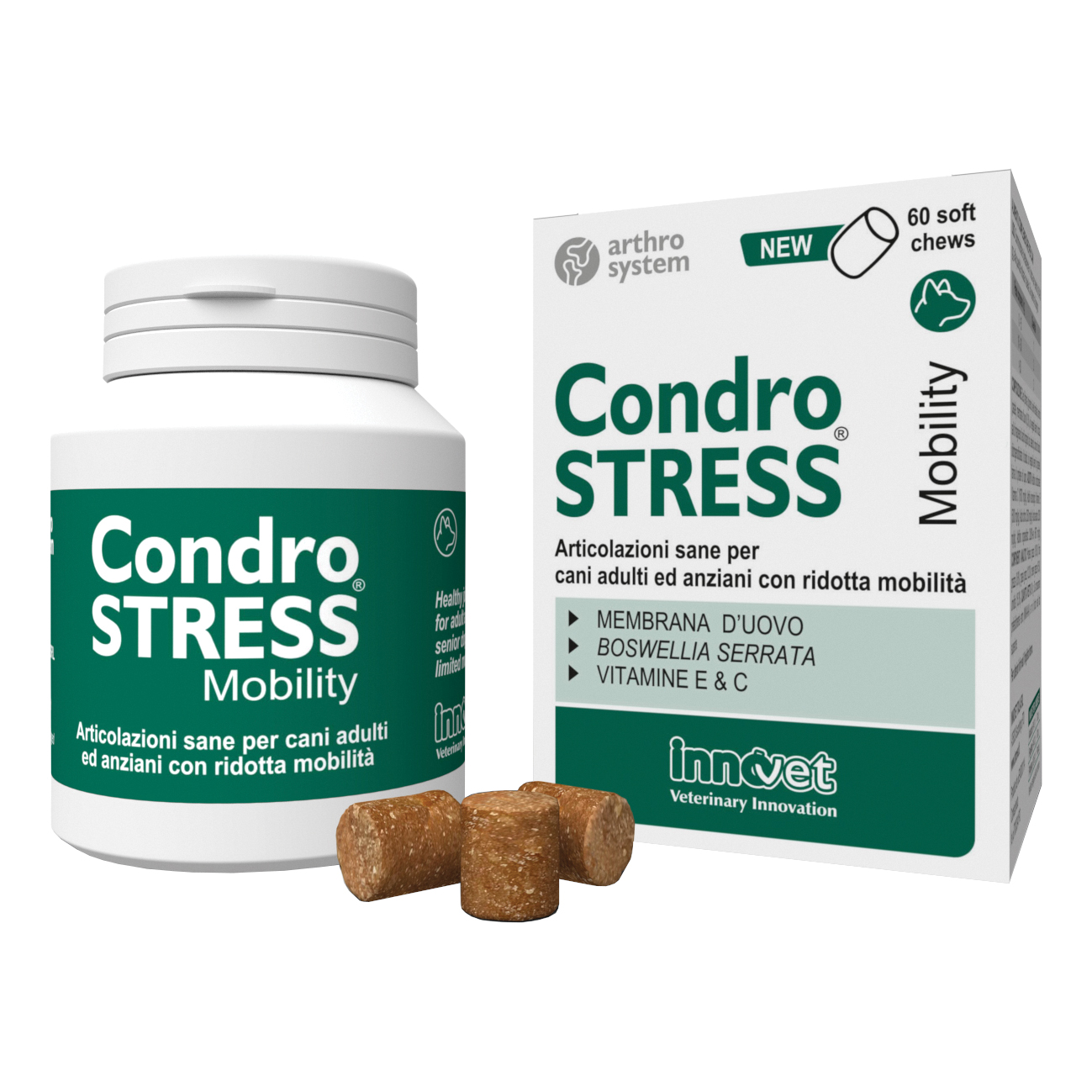 foto del prodotto dog condrostress mobility dog condrostress mobility confezione da 60 chews innovet