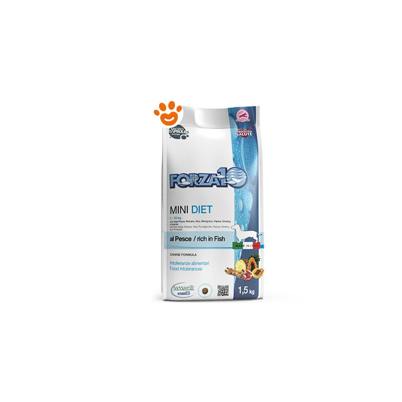 foto del prodotto dog diet mini adult al pesce dog diet mini adult al pesce sacco da 400 gr forza10