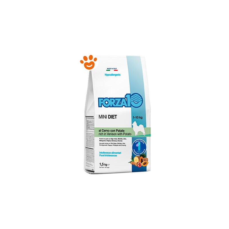 foto del prodotto dog diet mini adult cervo con patate dog diet mini adult cervo con patate - sacco da 1,5 kg - forza10