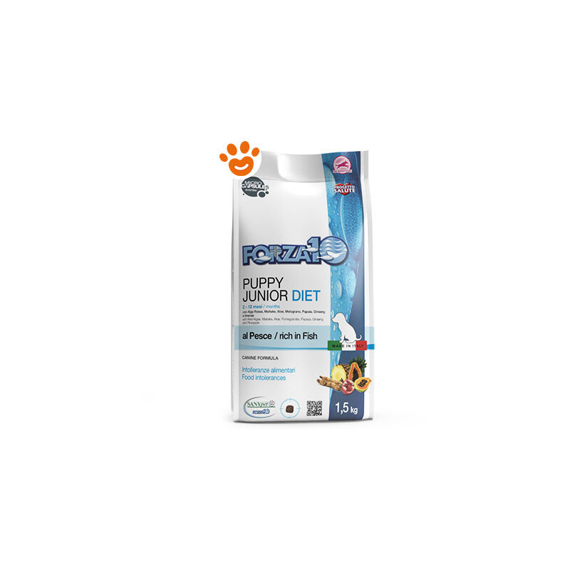 foto del prodotto dog diet puppy junior al pesce dog diet puppy junior al pesce sacco da 1,5 kg forza10