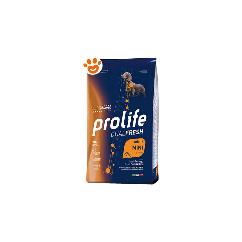 foto del prodotto dog dualfresh adult mini tacchino fresco maiale fresco e riso dog dualfresh adult mini tacchino fresco maiale fresco e riso sacco da 2 kg, sacco da