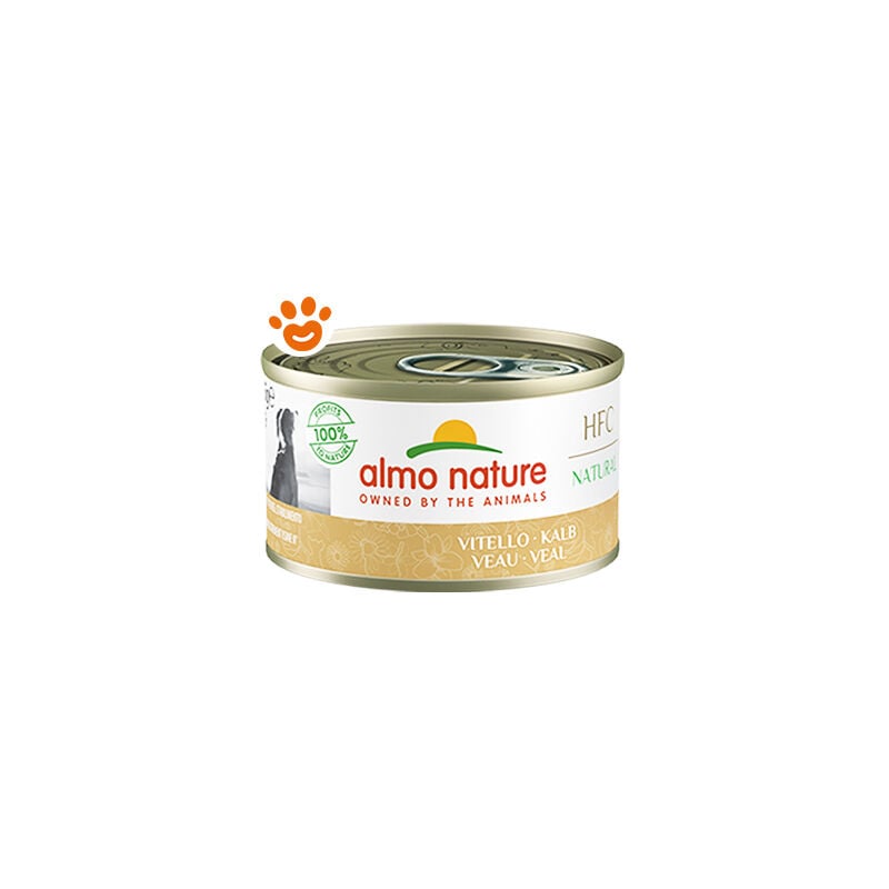 foto del prodotto dog hfc nature vitello dog hfc nature vitello lattina da 95 gr almo nature