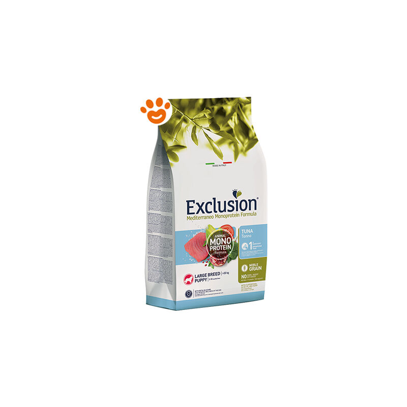 foto del prodotto dog mediterraneo monoproteico noble grain puppy large breed tonno dog mediterraneo monoproteico noble grain puppy large breed tonno sacco da 12 kg