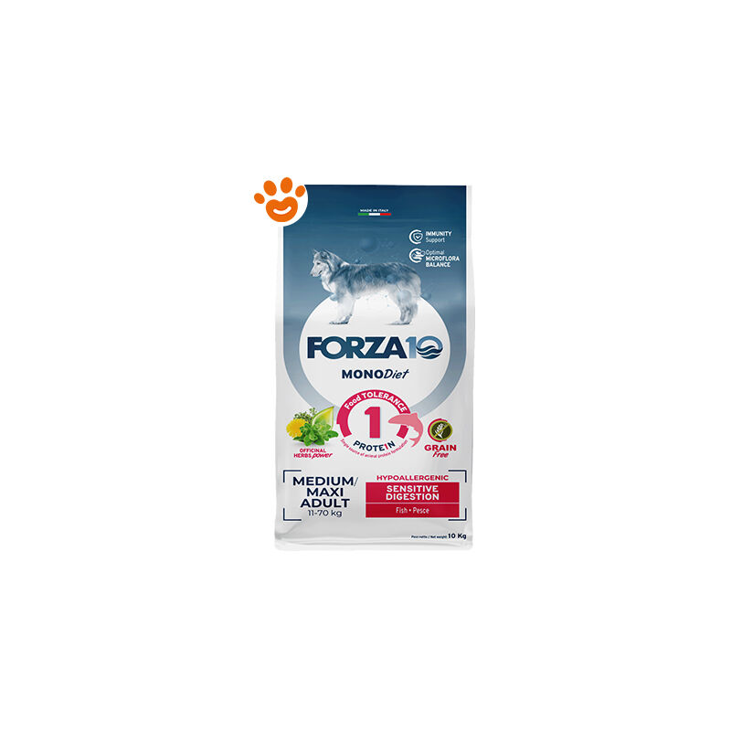 foto del prodotto dog monodiet medium maxi adult sensistive digestion pesce dog monodiet medium maxi adult sensistive digestion pesce sacco da 10 kg forza10