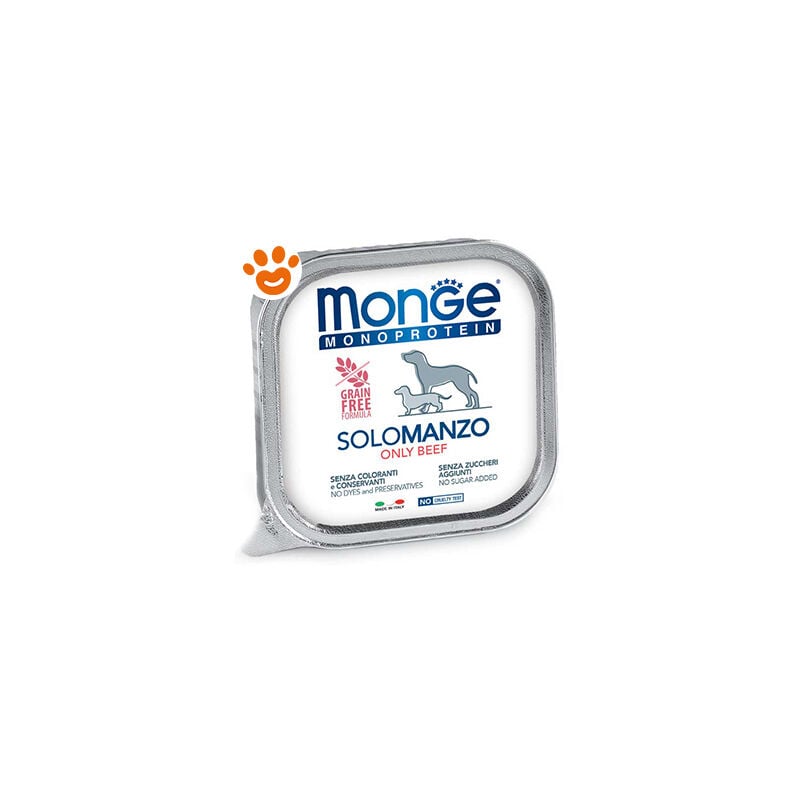 foto del prodotto dog monoprotein adult solo manzo dog monoprotein adult solo manzo vaschetta da 150 gr monge