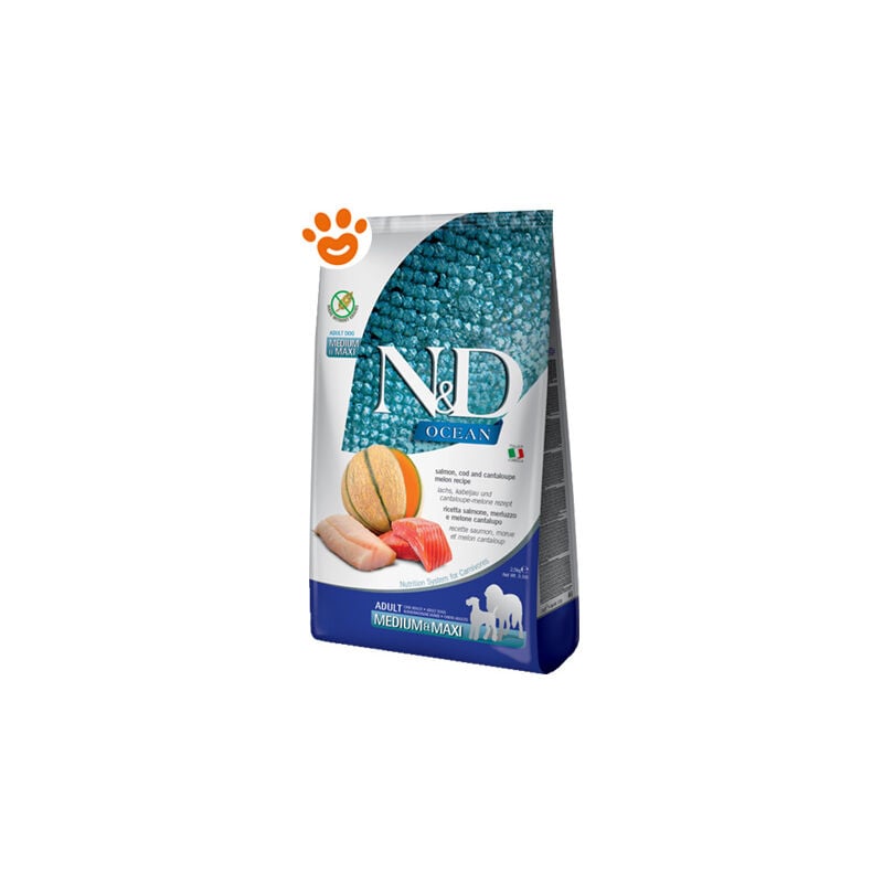 foto del prodotto dog n d ocean adult medium maxi salmone merluzzo e melone dog n d ocean adult medium maxi salmone merluzzo e melone - sacco da 12 kg - farmina
