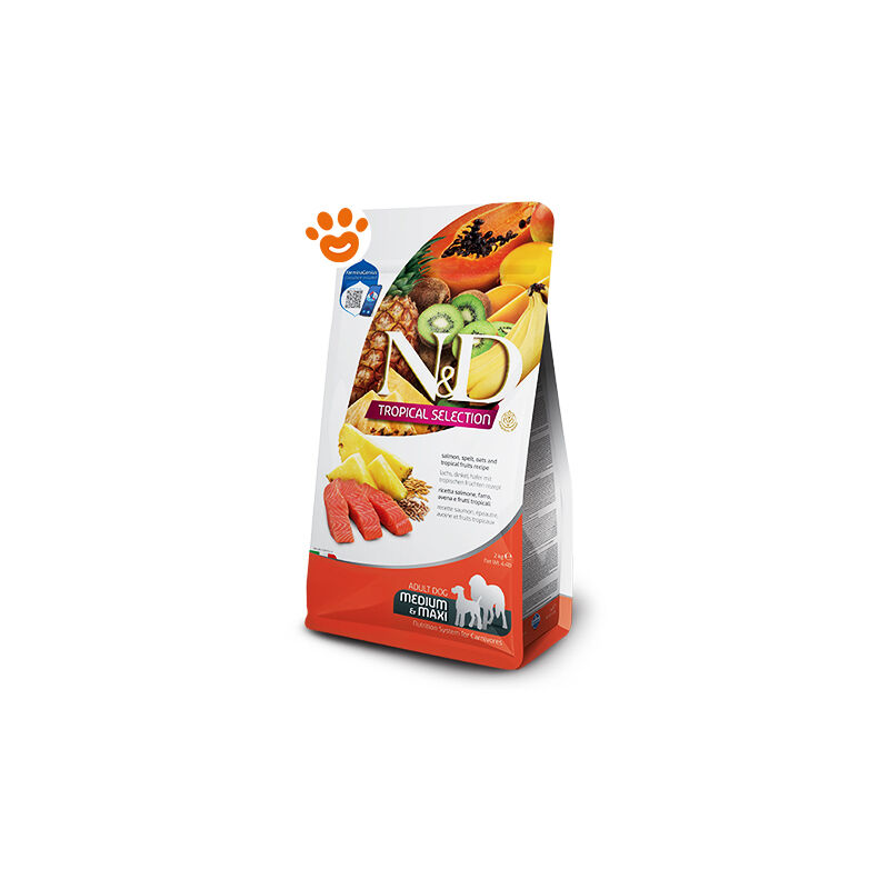foto del prodotto dog n d tropical adult medium maxi salmone dog n d tropical adult medium maxi salmone sacco da 2 kg farmina