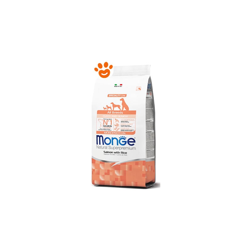 foto del prodotto dog natural superpremium mini puppy junior salmone e riso dog natural superpremium mini puppy junior salmone e riso sacco da 7,5 kg monge