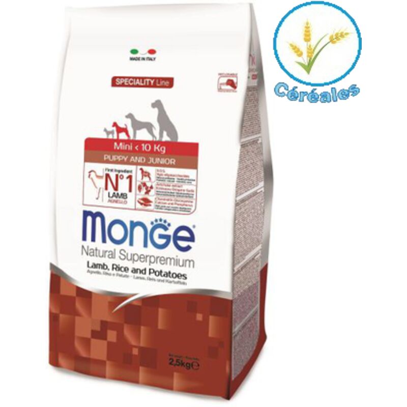foto del prodotto dog natural superpremium puppy e junior mini agnello dog natural superpremium puppy e junior mini agnello - sacco da 2,5 kg - monge
