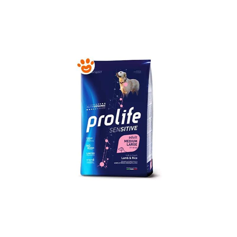 foto del prodotto dog sensitive adult medium large agnello e riso dog sensitive adult medium large agnello e riso sacco da 10 kg prolife