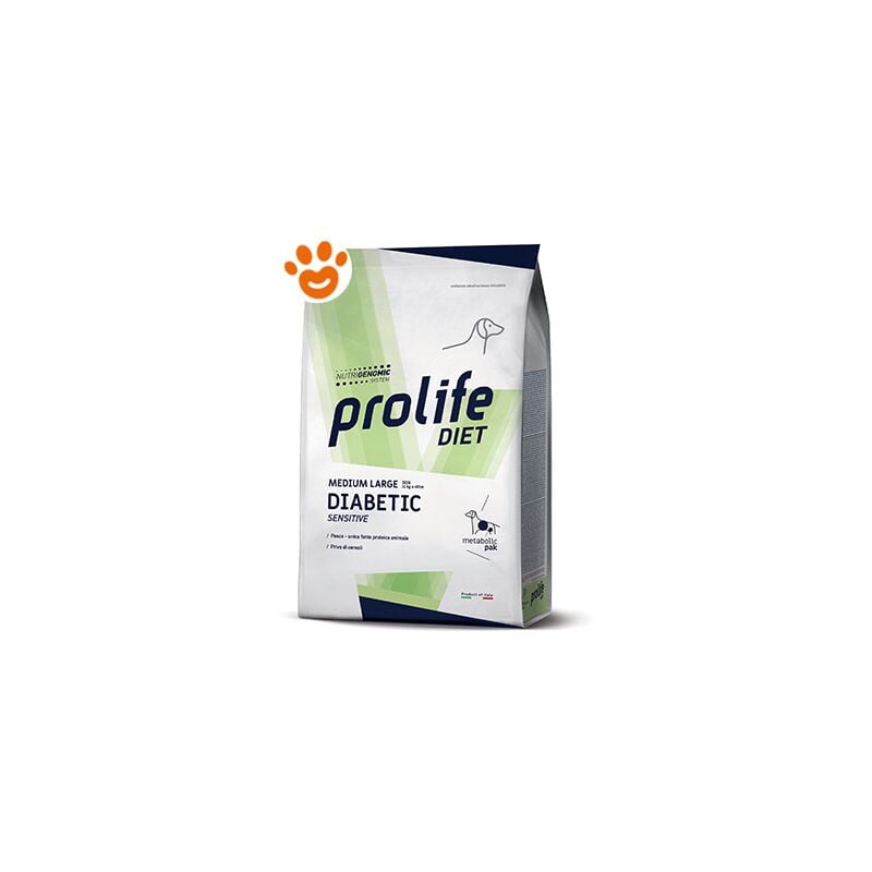 foto del prodotto dog veterinary medium large diabetic sensitive dog veterinary medium large diabetic sensitive sacco da 8 kg prolife