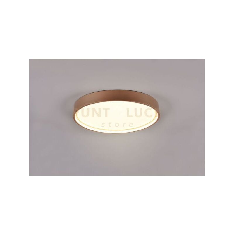 foto del prodotto doha plafoniera led 29w 3260lm, 2300 3000 4000k con bordo metallo caffe illuminato e regolazione temperatura di colore led d. 45cm