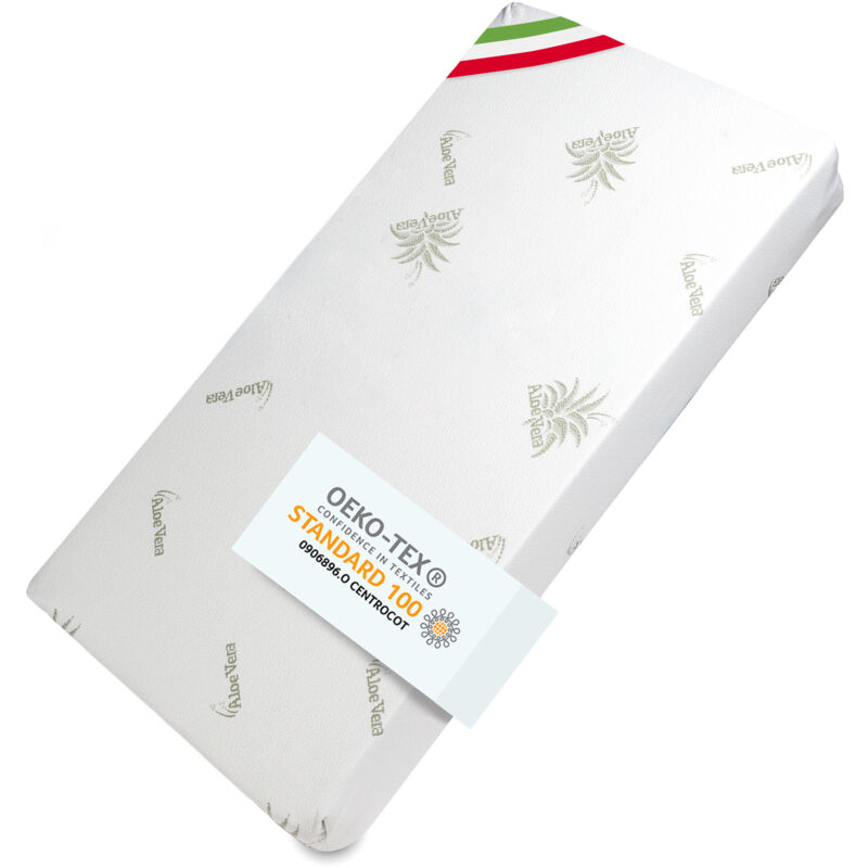 foto del prodotto dolcisogni materasso lettino 60x120 cm spessore 14 cm, oeko tex e certipur materasso culla bambino per lettino neonati, fodera in aloe vera