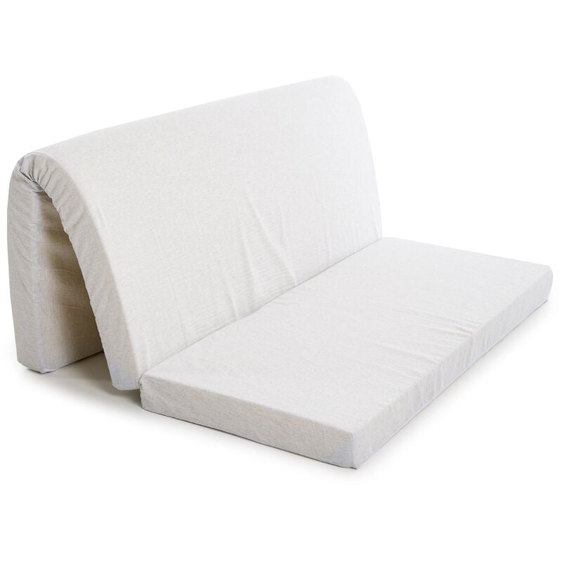 foto del prodotto dolcisogni materasso matrimoniale pieghevole per divano letto pronto letto 140x190 cm con laccetti di fissaggio, sfoderabile e lavabile