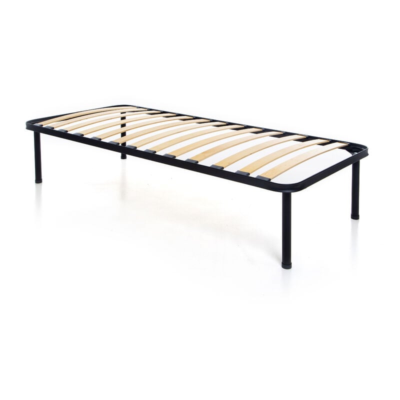 foto del prodotto dolcisogni rete ortopedica in acciaio a doghe per letto singola 90x200 cm con piedi da 35 cm, altezza totale 40 cm, fissaggio a doppio bullone
