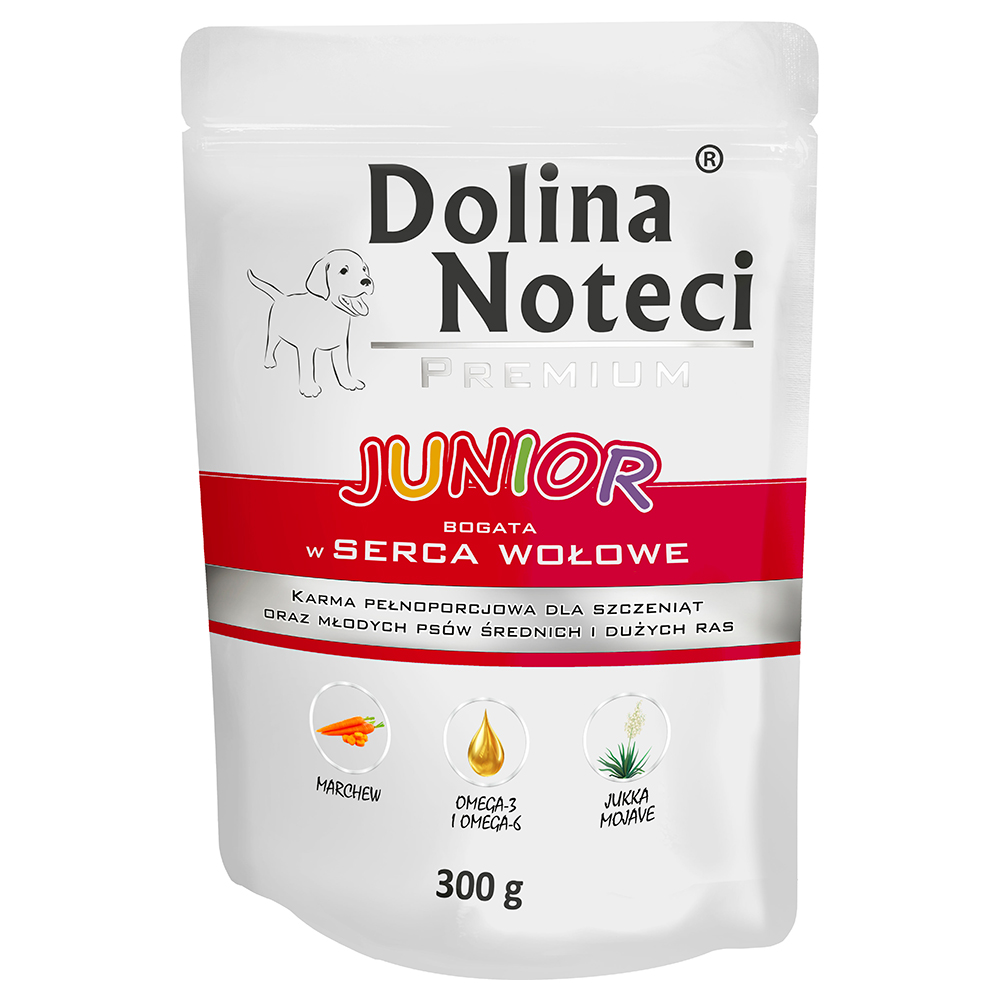 foto del prodotto dolina noteci junior in busta, 10 x 300 g cuori di manzo