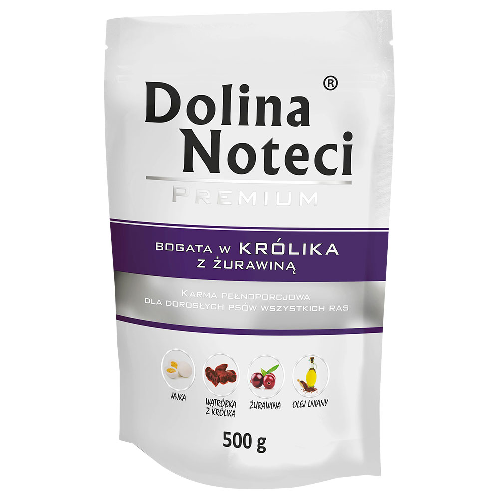 foto del prodotto dolina noteci premium in busta, 10 x 500 g coniglio e mirtillo rosso