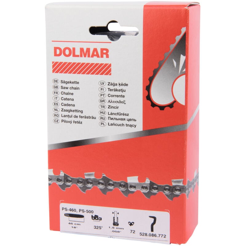foto del prodotto dolmar 528086772 catena superguard motosega 18 45cm 72 maglie 0,325 1,5mm