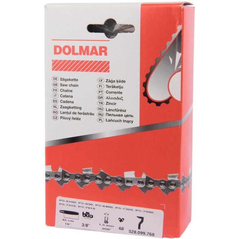 foto del prodotto dolmar 528099768 catena s 70 motosega 18 45cm 68 maglie 3 8 1,5mm
