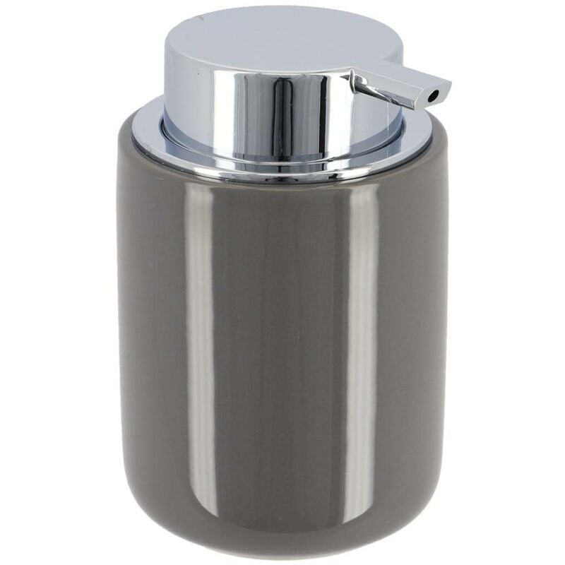 foto del prodotto dolomite distributore di sapone rotondo cromo pompa 235 ml - grigio - tendance