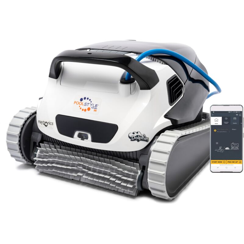 foto del prodotto dolphin poolstyle 50i iot wi fi app mydolphin plus bluetooth timer digital robot elettrico pulitore per piscina fino a 15 mt fondo pareti 