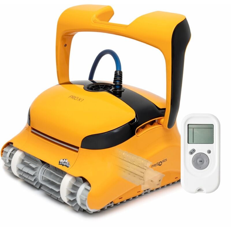 foto del prodotto dolphin pro x1 active timer gyro digital con radiocomando - robot elettrico pulitore per piscina fino a 20 mt - my2025