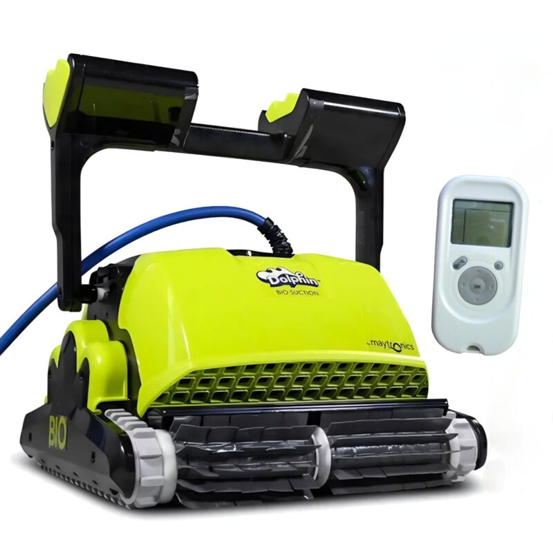 foto del prodotto dolphin supreme m5 bio suction timer active gyro digital con radiocomando robot elettrico pulitore per piscine biologiche naturali fino a 15 mt