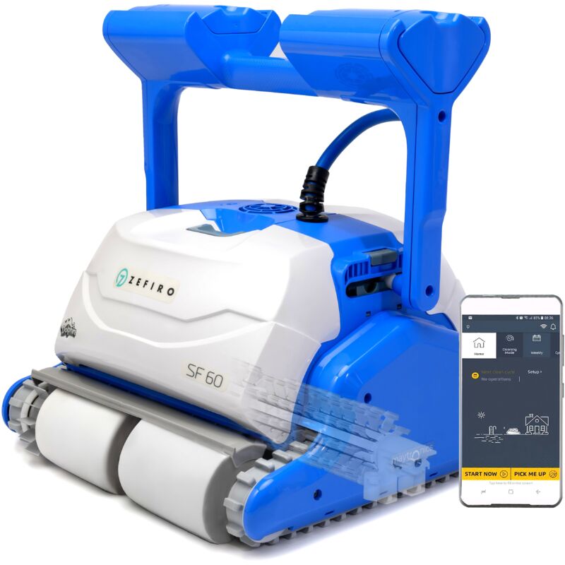 foto del prodotto dolphin zefiro sf60i iot wi fi bluetooth smart active timer gyro digital robot elettrico pulitore per piscina fino a 15 mt rivestimento in