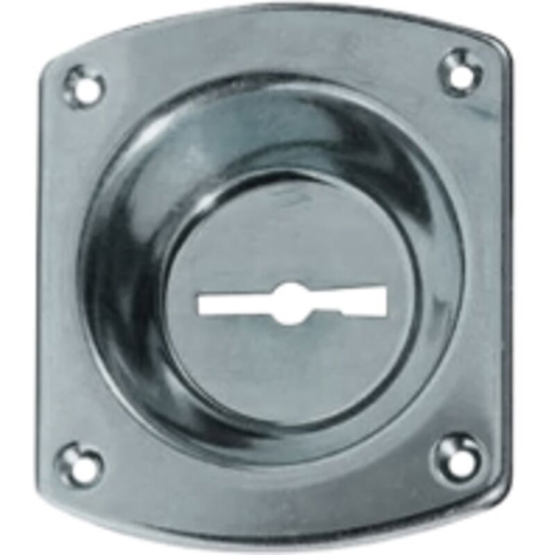 foto del prodotto dom - cr art 32 bocchetta con incavo da 12 mm per serratura di sicurezza cromata bocchette