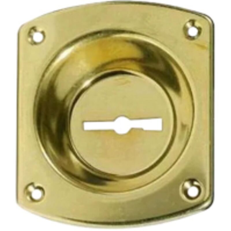 foto del prodotto dom cr art 32 bocchetta con incavo da 12 mm per serratura di sicurezza dorata bocchette