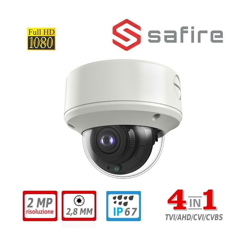 foto del prodotto dome 2mp 2.8 mm ir30 4in1 ik10 safire wdr, blc, 3dnr,