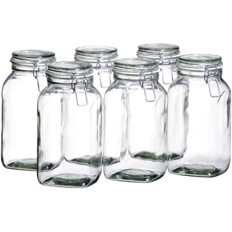 foto del prodotto domestic set 6 barattoli in vetro, 2,5 ll, materiale resistente e di qualit 