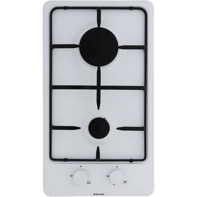 foto del prodotto domino 2 fuochi a gas 30cm bianco gt32wh glem