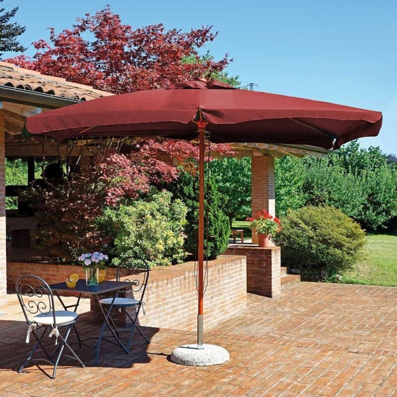 foto del prodotto dominus ombrellone da giardino palo centrale in legno 3 x 4 m