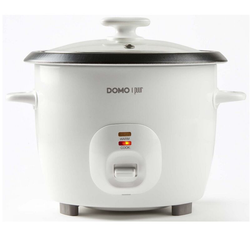 foto del prodotto domo cuociriso da 1,3 l 536 w con cestello per vapore bianco do9176rk
