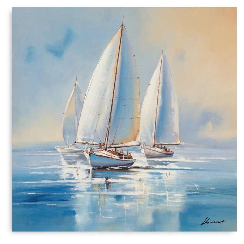 foto del prodotto domo mea dipinto 50x50 cm barca vela decorazione murale nautica