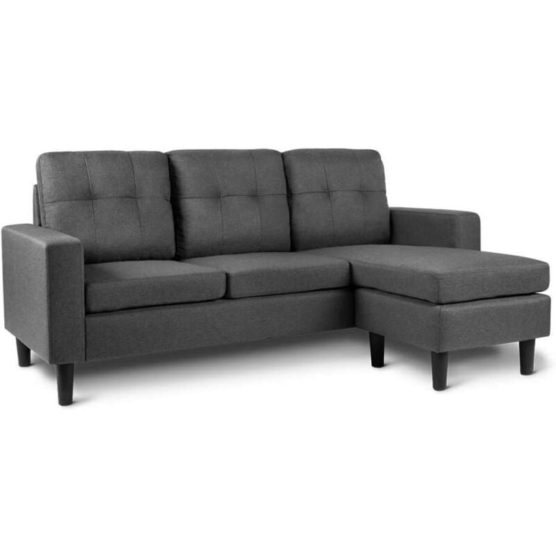 foto del prodotto domo mea divano corner moderna grigio reversibile 3 posti comfort e stile per il tuo soggiorno misure 215 x 148 x 82 h cm