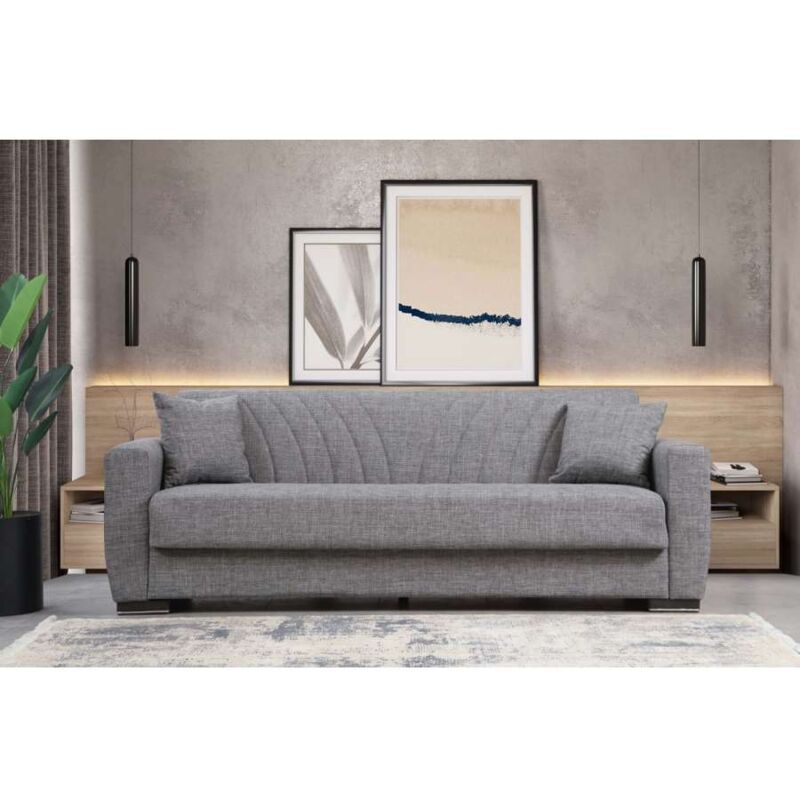 foto del prodotto domo mea divano letto new york 3 posti grigio 210x75x80 cm facile apertura